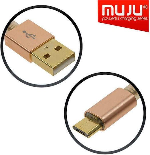 MUJU Regular USB 2.0 to micro USB Cable Ροζ Χρυσό 1m (1218.104)