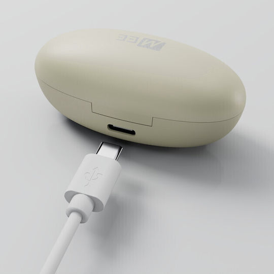 Mee Audio Pebbles Earbud Bluetooth Handsfree Ακουστικά με Αντοχή στον Ιδρώτα και Θήκη Φόρτισης Stone White