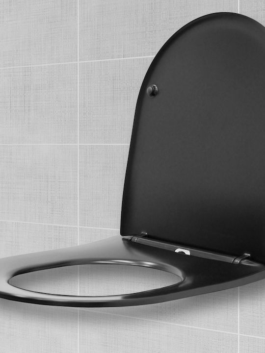 ECD Germany Λεκάνη Κρεμαστή Rimless με Καζανάκι με Κάλυμμα Duroplast Soft Close Μαύρη
