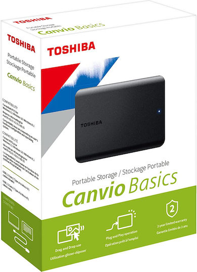 Toshiba Canvio Basics 2022 USB 3.2 Εξωτερικός HDD 2TB 2.5" Μαύρο