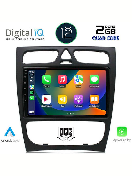 Digital IQ Car Audio System for Mercedes-Benz C Class 1999-2004 (Bluetooth/USB/AUX/WiFi/GPS/Apple-Carplay) with Touch Screen 9"