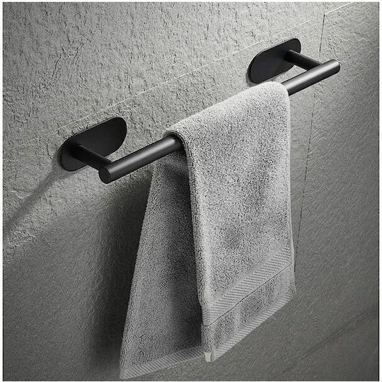 Single Wall-Mounted Bathroom Rail Inox Black