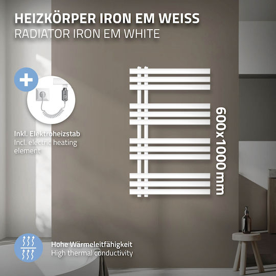 ECD Germany Electric Towel Rail 600W 100x60cm White