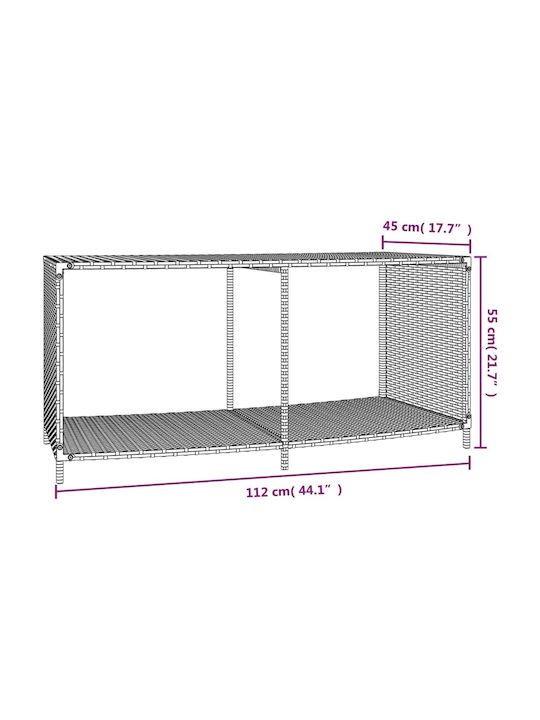 Ραφιέρα Μεταλλική με 1 Ράφια Μαύρη 105x45x55cm