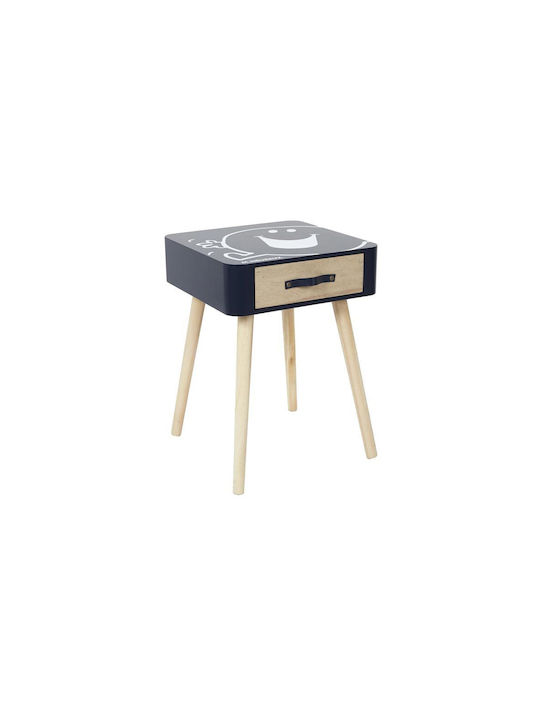 Wooden Kids Bedside Table Navy Blue 35x35x48cm