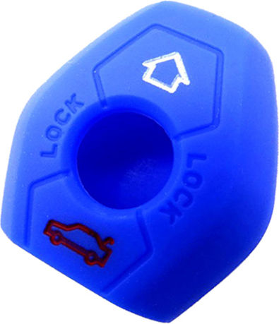 Silicone Car Key Cover Case with 2 Buttons for Bmw Blue