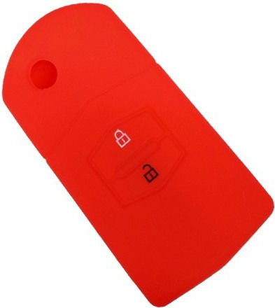 Silicone Car Key Cover Case with 2 Buttons for Mazda Blue