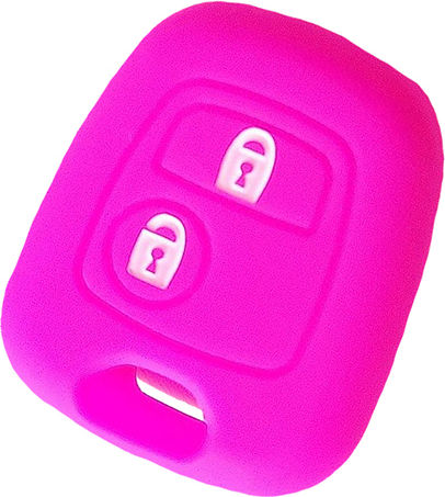 Silicone Car Key Cover Case with 2 Buttons for Citroen / Peugeot / Toyota Pink
