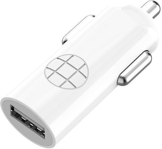 Budi Φορτιστής Αυτοκινήτου 12W 2.4A με μία Θύρα: 1xUSB Λευκός