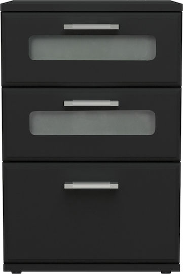 Чекмеджета Графично От MDF И Метал Черен 40x60x38см