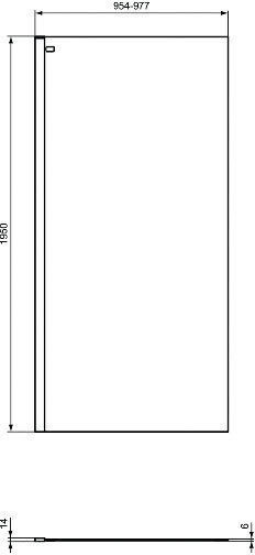 Ideal Standard Connect 2 Panel Divider de verandă Duș cu Glisare Ușă 100x195cm