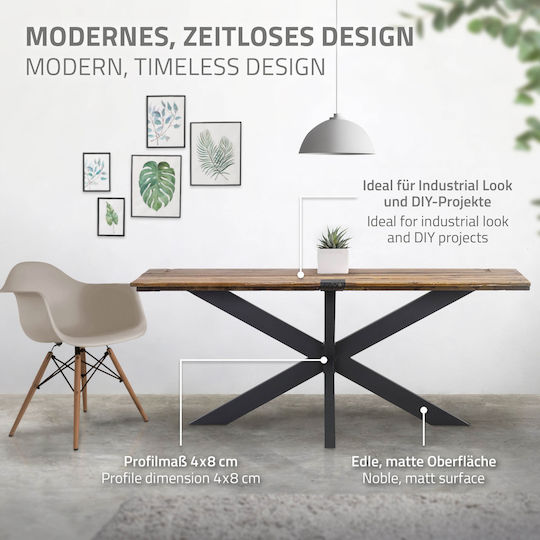 ML-Design Стойка за маса от Метал в Черен Цвят 78x71x150см
