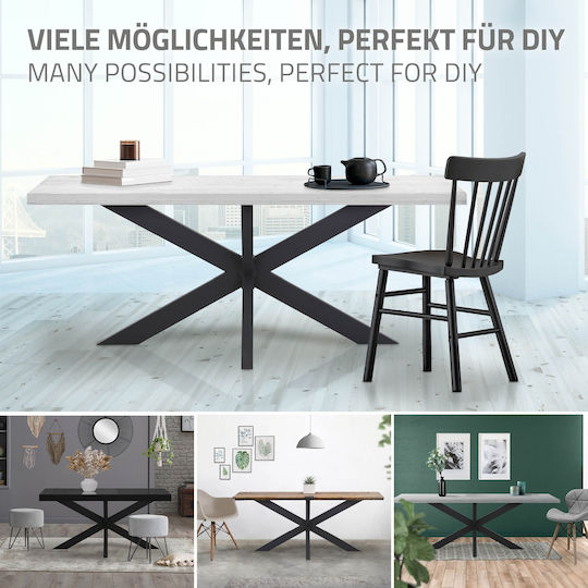 ML-Design Tischständer aus Metall in Schwarz Farbe 78x71x120cm