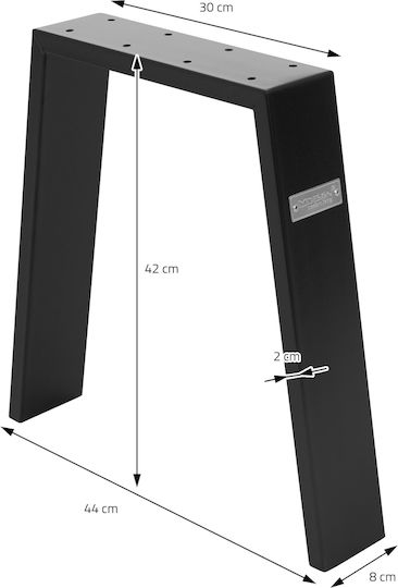 ML-Design ML-Design Metal Furniture Leg 2 Pieces Suitable for Table / Coffee Table 42cm Black
