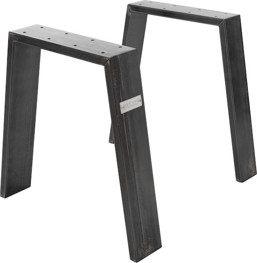 ML-Design Μεταλλικό Πόδι Επίπλου 2τμχ Κατάλληλο για Τραπέζι / Τραπεζάκι 44x42cm Μαύρο