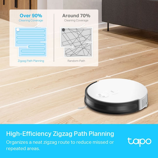 TP-LINK RV10 Σκούπα Ρομπότ με Αυτονομία έως 180min και Κάλυψη Χώρου έως 200τ.μ. Λευκή