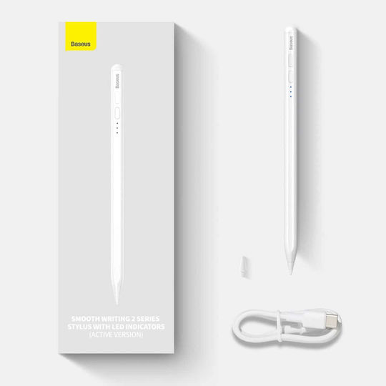 Baseus Smooth Writing 2 Active Digital Touch Stylus with Palm Rejection for iPad in White color SXBC060202