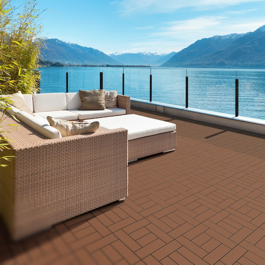 ECD Germany WPC Garden Decking Board 30x30cm 22pcs