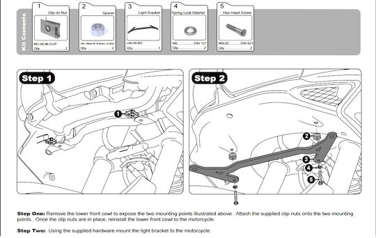 Moto Discovery Projector Motorcycle LED 1pcs