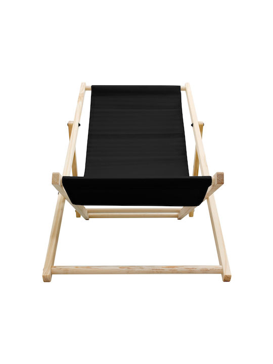 Liegestühle Holz mit Schwarz Stoff 117x52x10cm