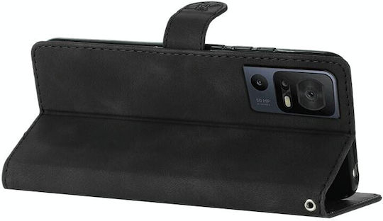 Butterfly Flower Wallet Μαύρο (TCL 40 SE)