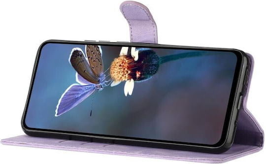 Butterfly Flower Wallet Μωβ (TCL 40 SE)