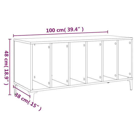 vidaXL Мебел за Hi-Fi Кафяв 38x100x48см