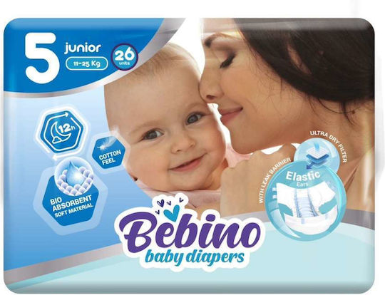 Bebino Tape Diapers Junior Monthly Pack No. 5 for 11-25 kgkg 130pcs