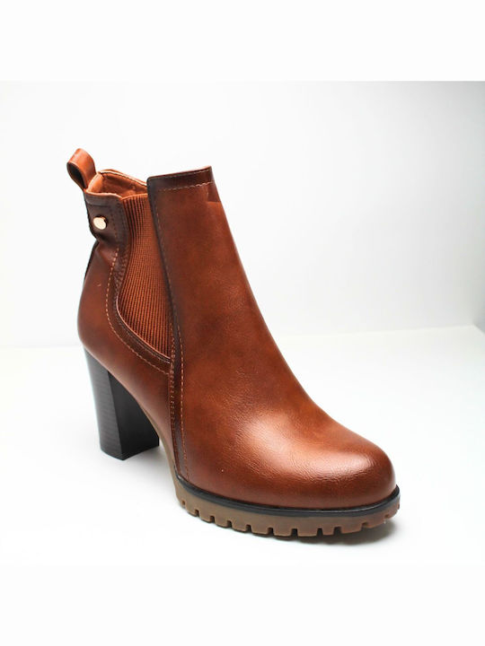 Alta Moda Women's High Heel Chelsea Boots Brown