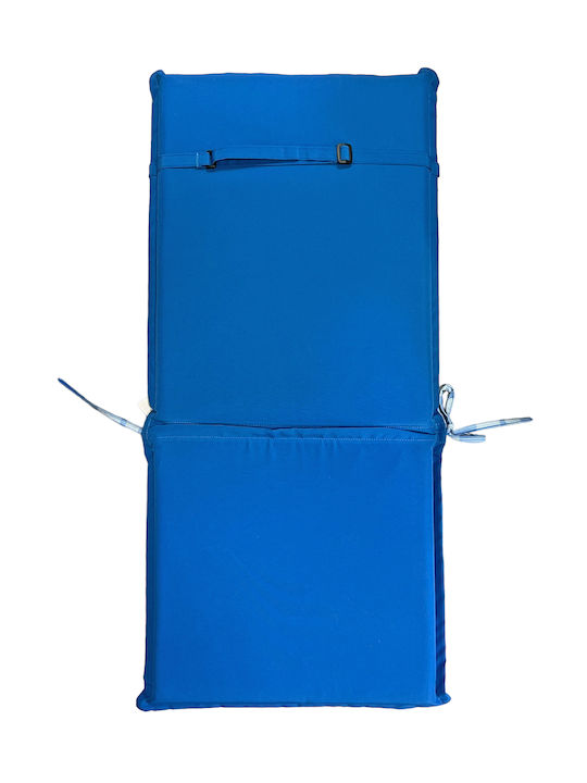 Mega Bazaar Wasserdichtes Gartenstuhlkissen mit Rückenlehne Blau 45x95cm