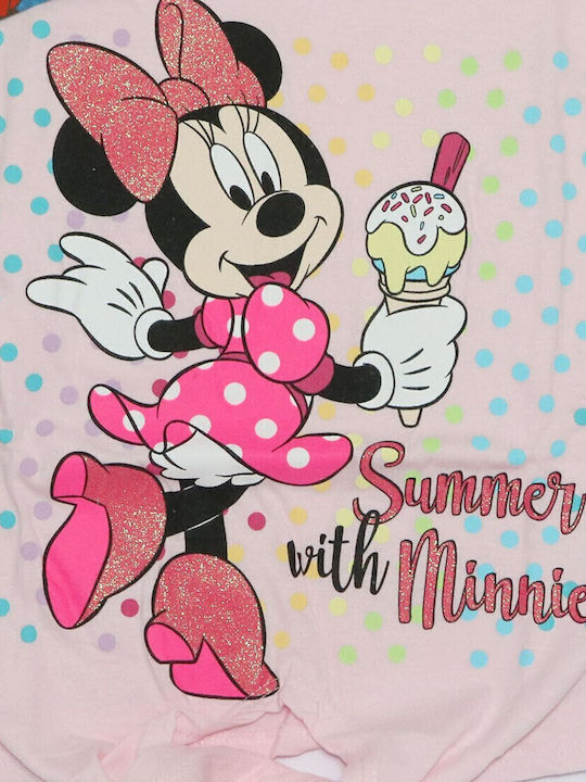 Παιδική Μπλούζα Κοντομάνικη Ροζ Minnie Mouse