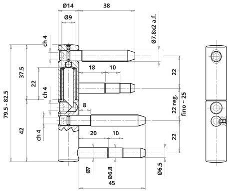 Otlav Galvanized Door Hinge Screwed