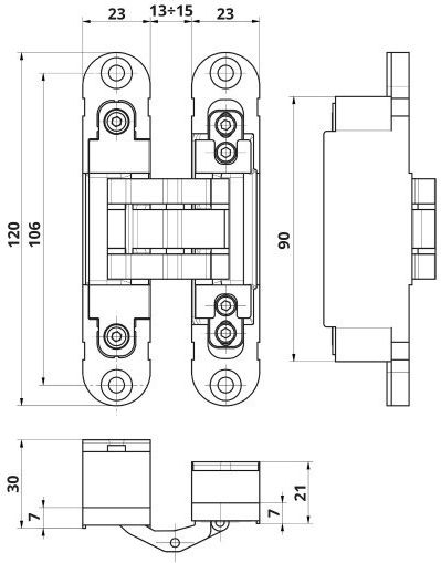 Otlav Metallic Door Hinge Ασημί