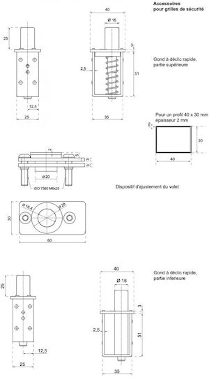 Thirard Μεντεσές Πόρτας από Μέταλλο 00912259