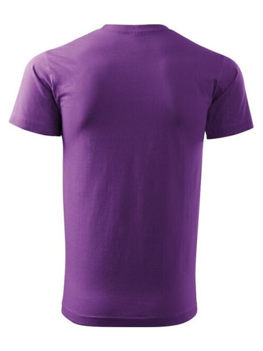 Malfini Basic Ανδρικό Διαφημιστικό T-shirt Κοντομάνικο σε Μωβ Χρώμα