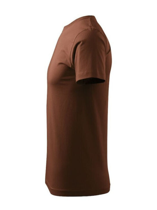 Malfini Basic Ανδρικό Διαφημιστικό T-shirt Κοντομάνικο σε Καφέ Χρώμα