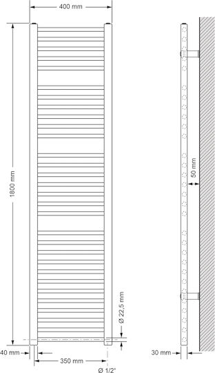 ECD Germany Sahara Ηλεκτρική Πετσετοκρεμάστρα 1200W 180x40cm Λευκή