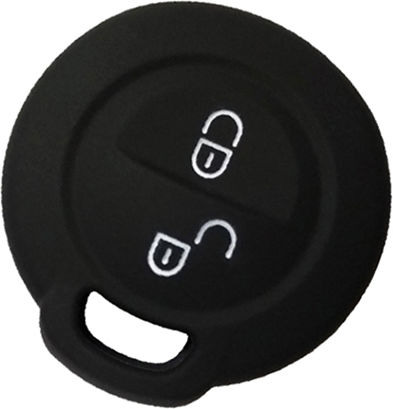 Silicone Car Key Cover Case with 3 Buttons for Mitsubishi / Smart Black