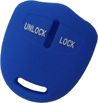 Silicone Car Key Cover Case with 2 Buttons for Mitsubishi Blue