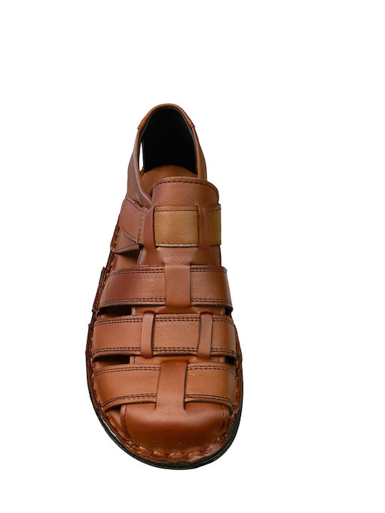 Leder Herrensandalen in Tabac Braun Farbe