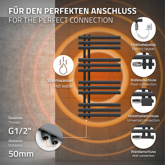 ECD Germany Iron Em Πετσετοκρεμάστρα Μπάνιου 1000x500 Γκρι