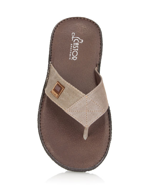 Leder Herrensandalen in Beige Farbe