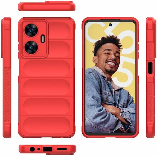 Magic Shield Umschlag Rückseite Silikon Lila (Realme C55)