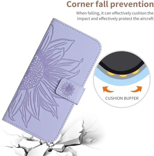 Sun Flower Wallet Μωβ (TCL 40 SE)