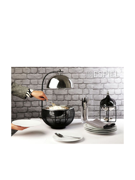 Espiel Τουρτιέρα Μεταλλική με Καπάκι Μαύρη 35x35x32εκ.