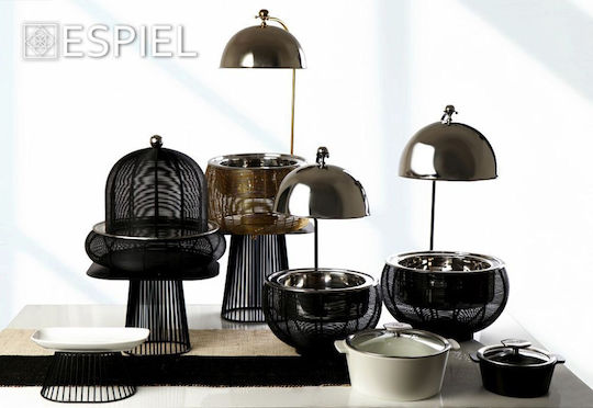 Espiel Kuchenständer Metallisch mit Deckel Schwarz 35x35x32cm