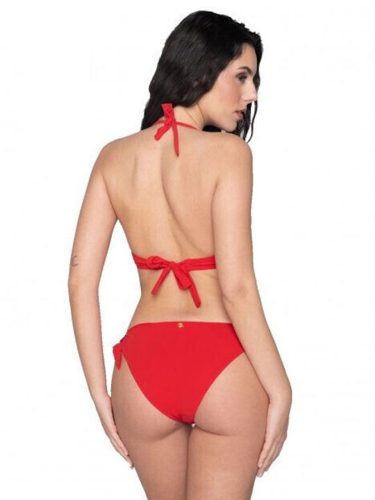 Luna Padded Triangle Bikini Top Red