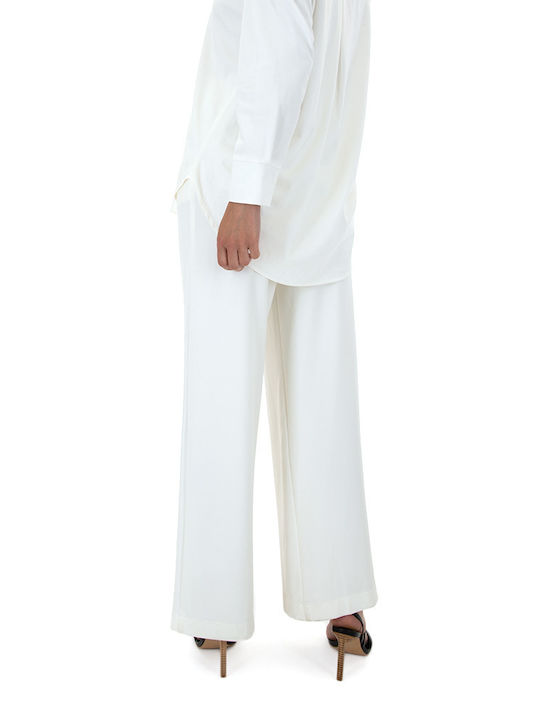 MY T Women's Fabric Trousers White