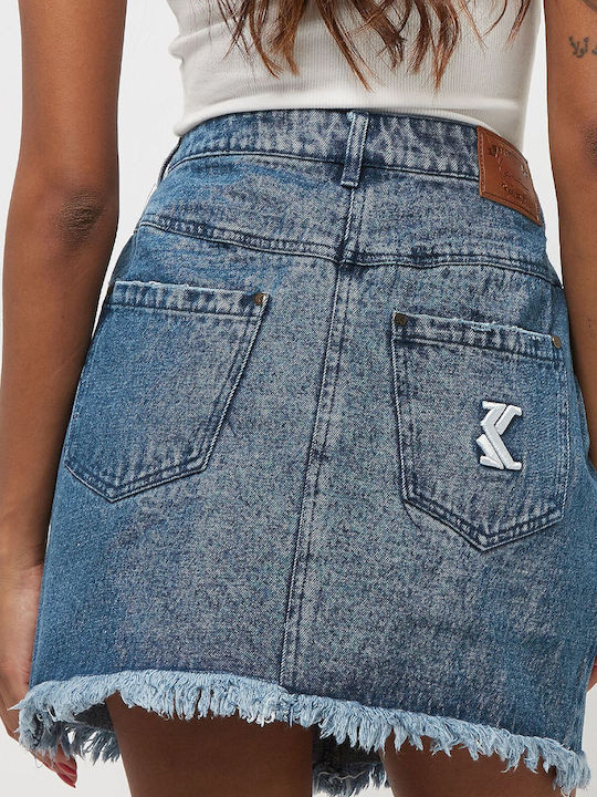 Karl Kani Denim Mini Skirt in Blue color