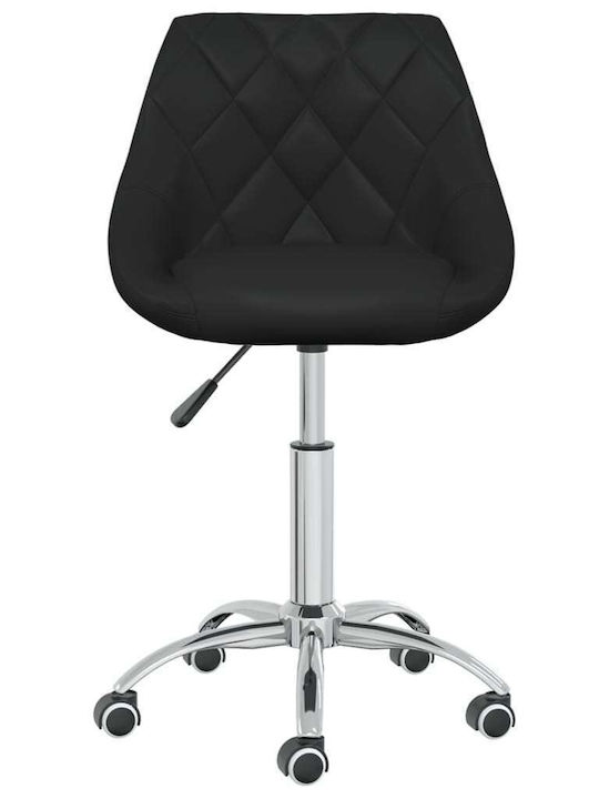 Office Desk Stool with Backrest Black 46x44x67cm
